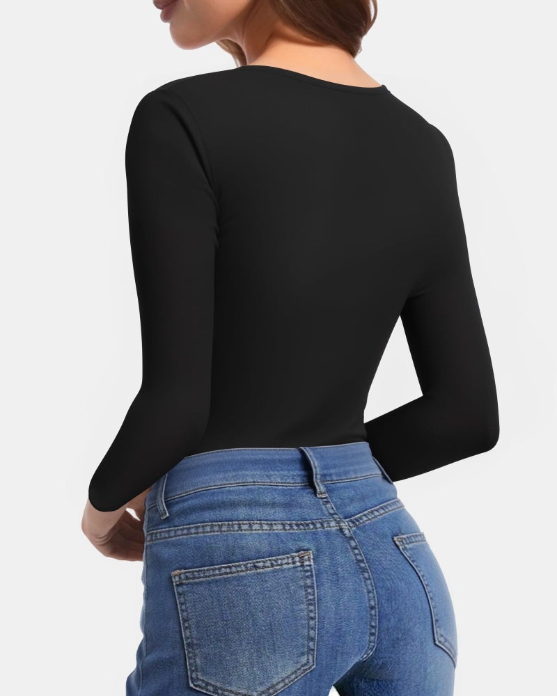 CLOZOZ Long Sleeve Shirts for Women Sexy V Neck Tops Fitted Tight T Shirts Basic Tee - Image 3